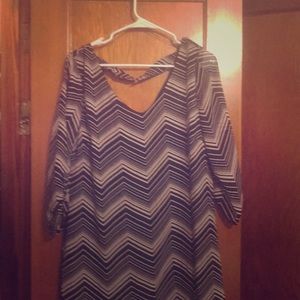 Chevron Long Sleeve Dress
